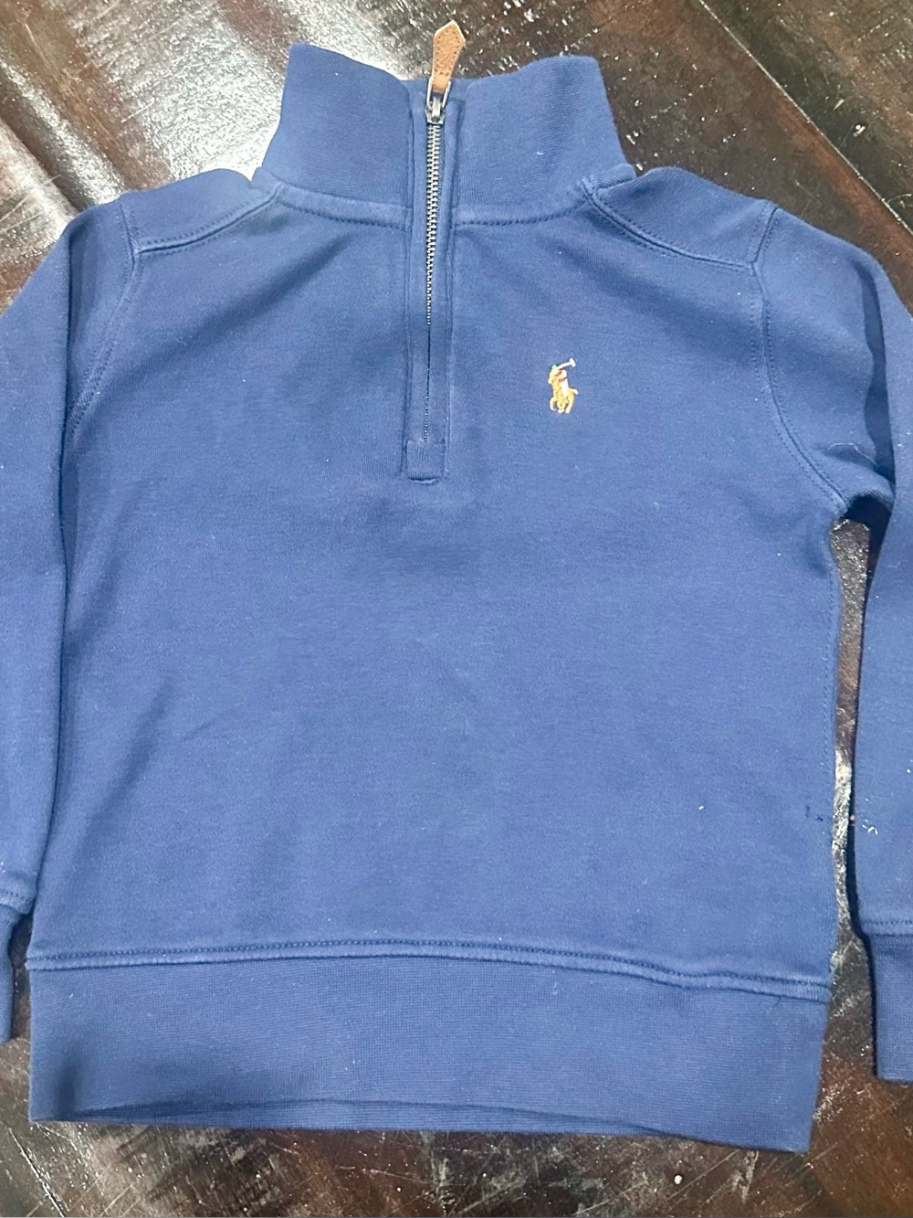Polo Ralph Lauren Sweater Toddler Size 2T Navy Blue 1/4 Zip Pony Preppy Classic